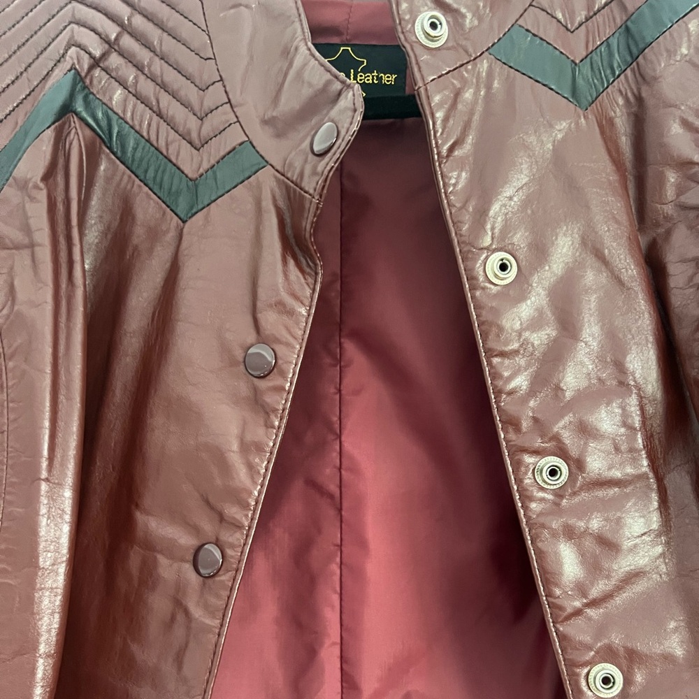 Maroon Genuine Leather Jacket - image 4